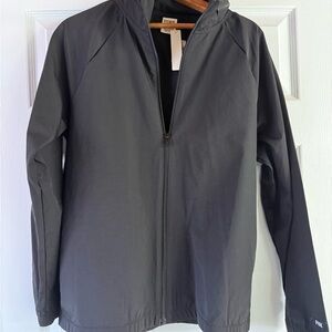 PINK Black Lightweight Zip Jacket w Hood NWT S/M Victoria Secret Windbreaker